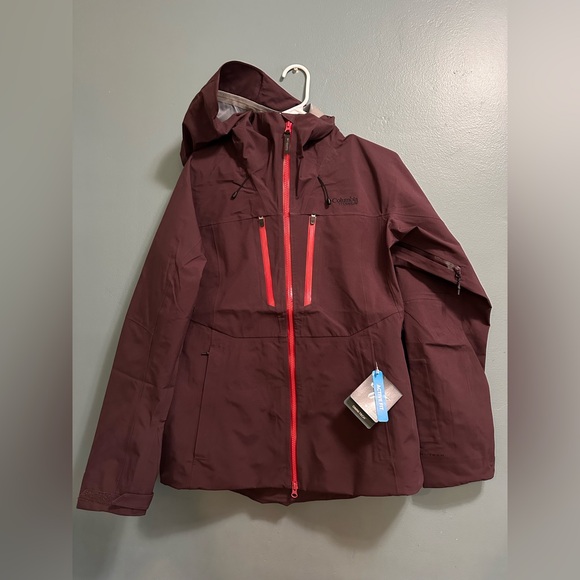 Columbia Titanium Womens Platinum Peak II 3L Shell Waterproof Red Jacket Size M - Picture 1 of 8